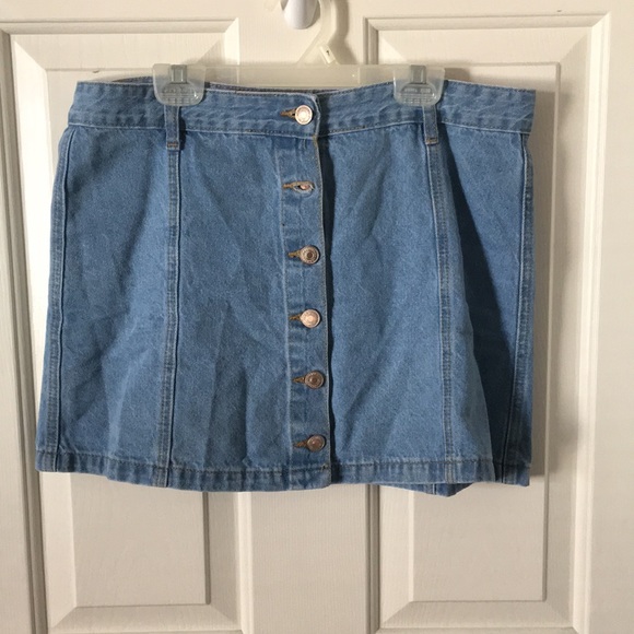 Blue Jean Button Skirt - Picture 1 of 2